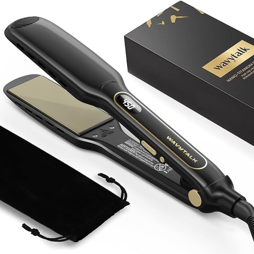 Wavytalk Hair Straightener, Titanium 1.75 Inch Vent Sesh Wide Flat Iron, NWB